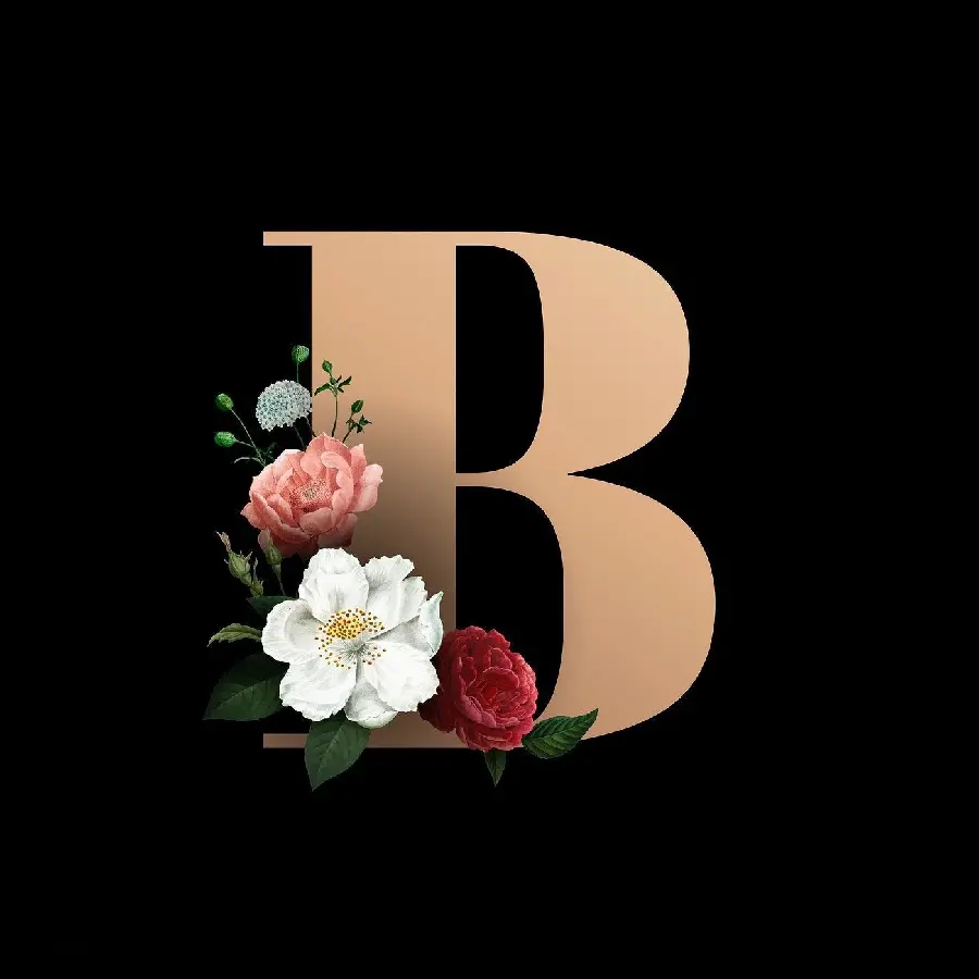 Download English B profile picture with beautiful flower pattern and high quality 