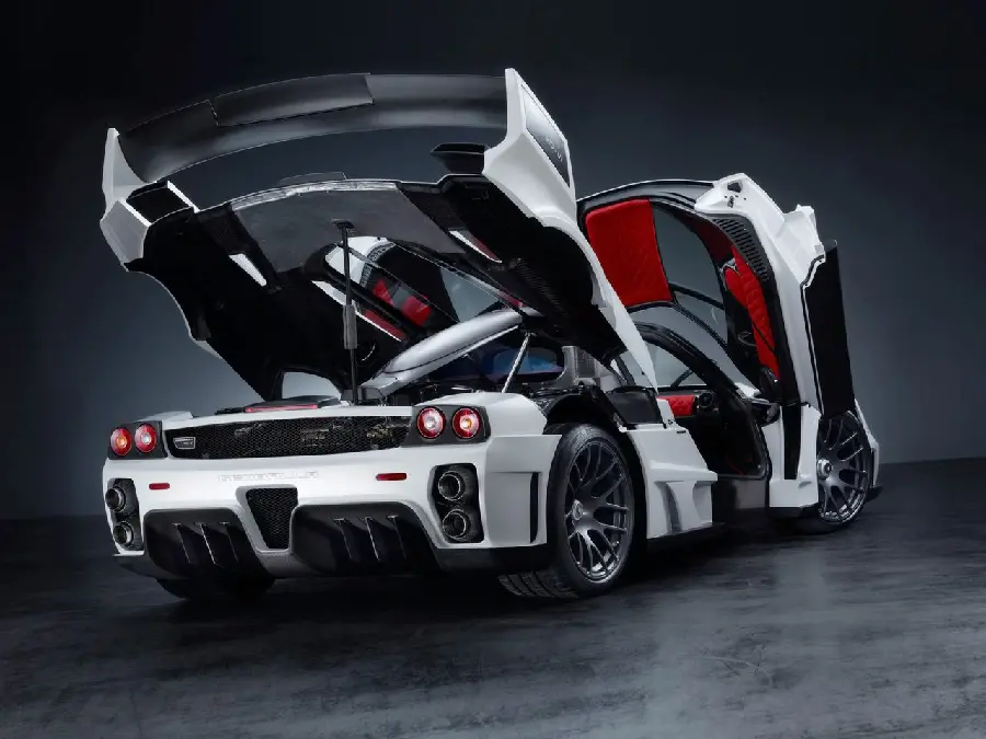 Digital Background of Open Doors and Open Trunk of Ferrari Enzo