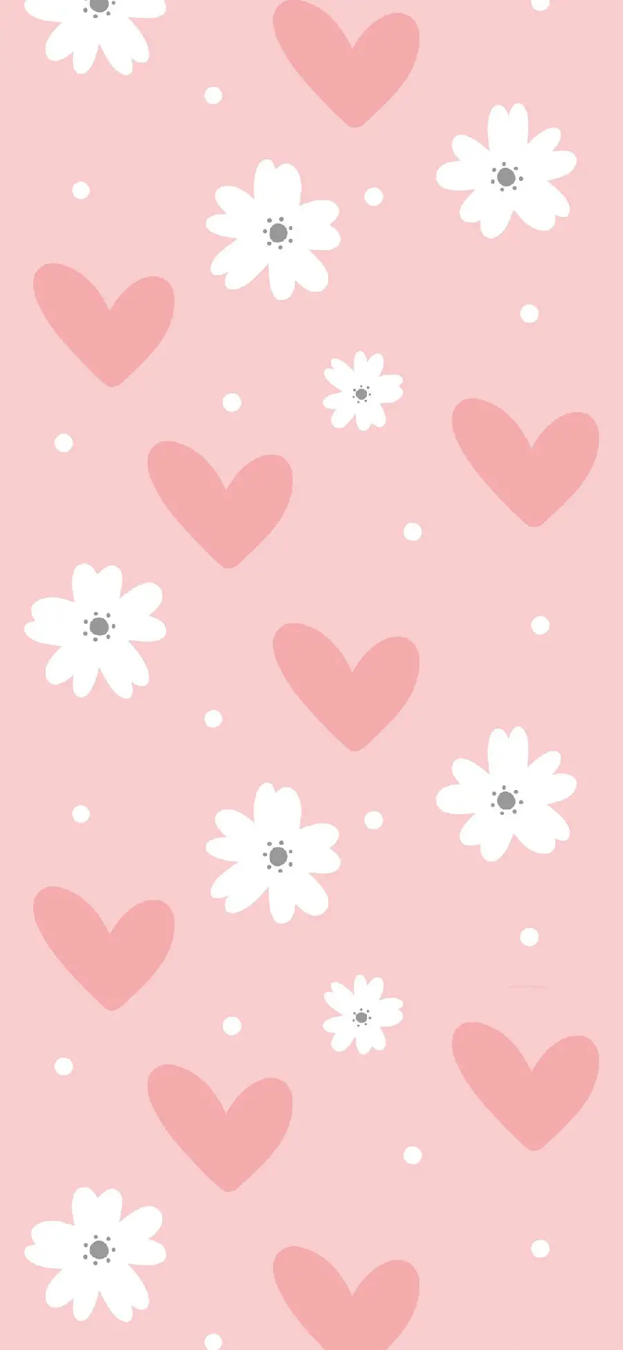 New girly background with pink flower and heart design