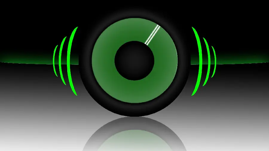 Stylish and interesting graphic image of a green speaker