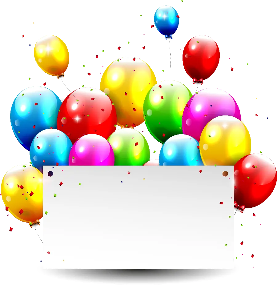 Download Beautiful Balloon Image with Blank Background for Writing Birthday Greetings