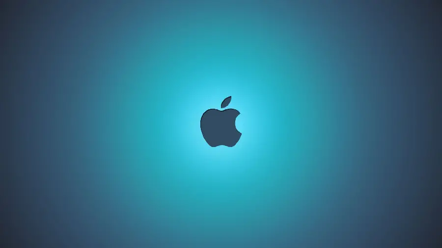 Apple wallpaper special for Telegram with a green blue background of a bitten apple