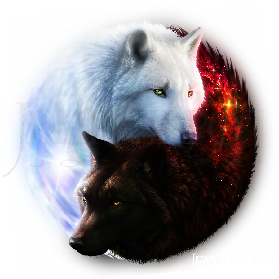 Unique wolf logo with galaxy background Full HD quality for profile