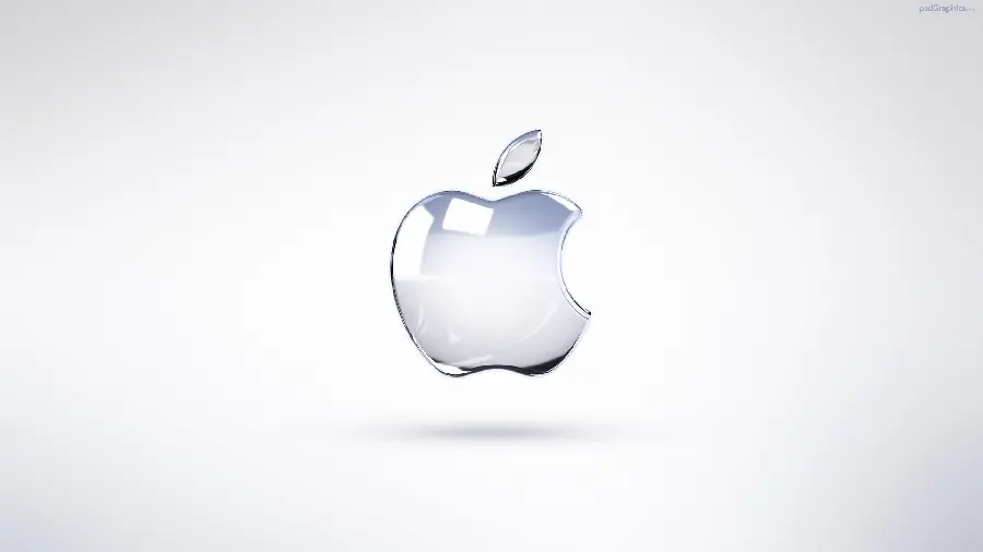 Mirror Background Silver bitten apple Apple logo full quality suitable for Windows