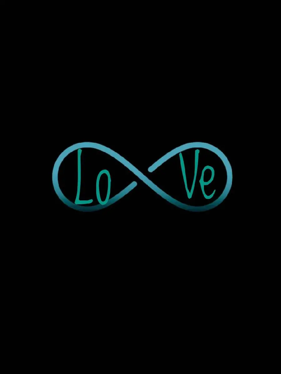Graphic image of endless love with a bright blue font for Telegram profile