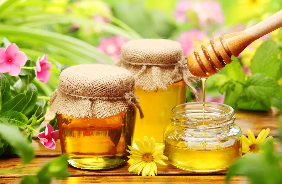 Beautiful and natural honey in eye-catching nature in an artistic view