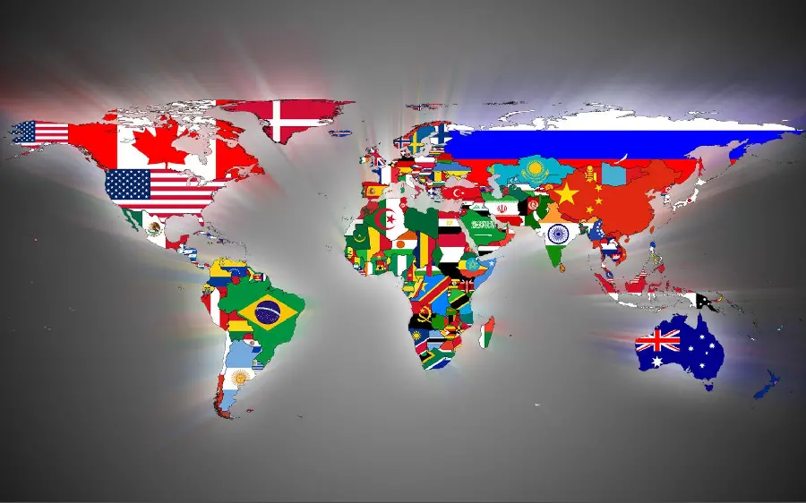 Download the most interesting map of the world with the presence of flags of each country, suitable for use on social networks 