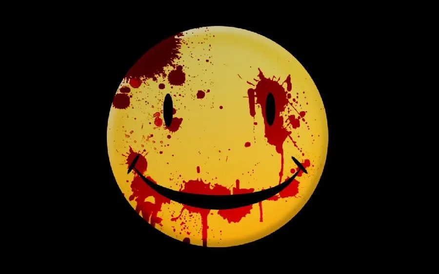 A strange view of a wounded and bloody emoji smiling