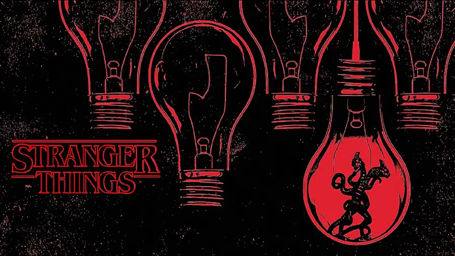 Red and black background of the series Stranger Things