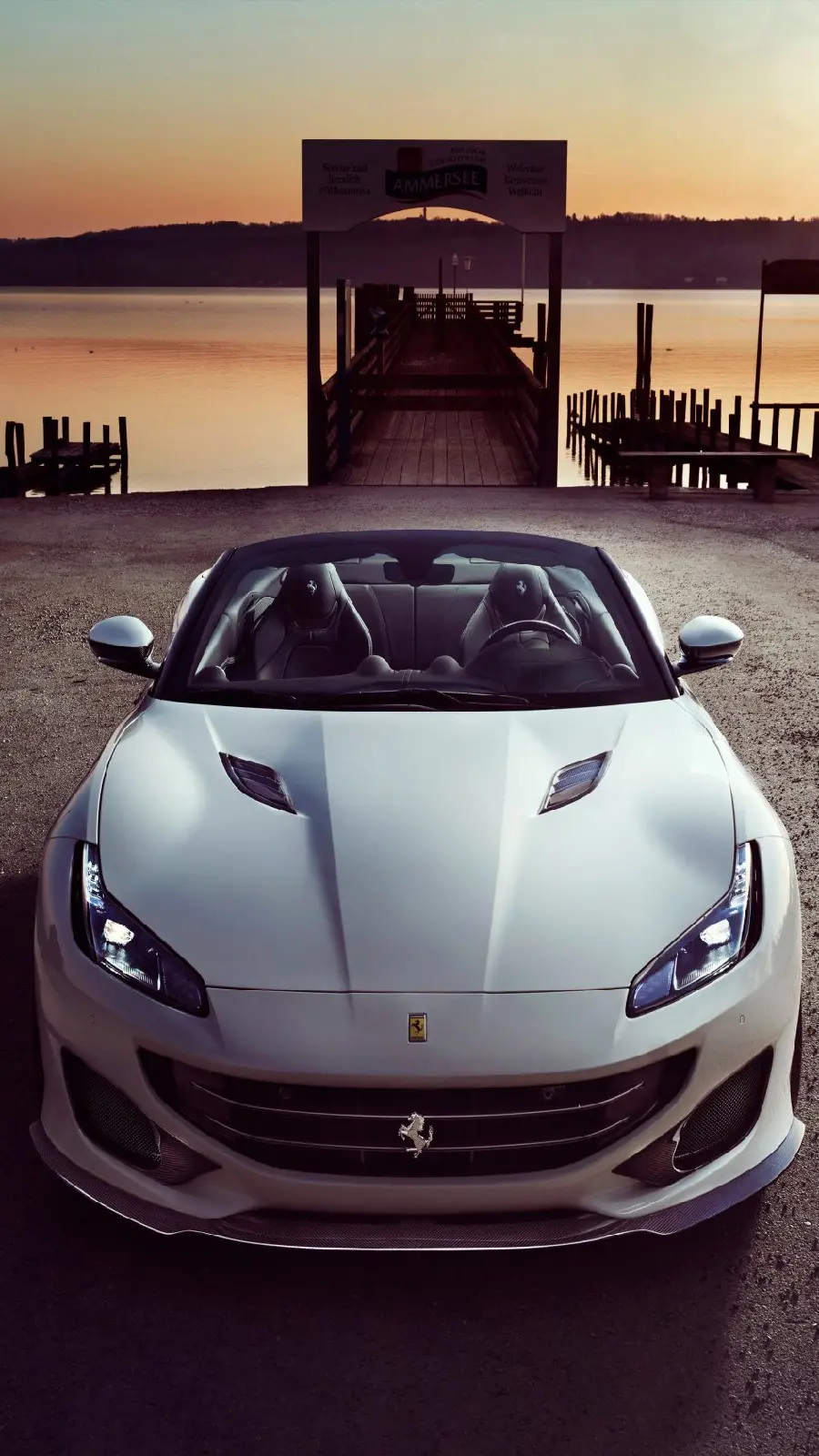 Beautiful Stock Photo of a Perfectly Designed White Ferrari Next to the Rudkhane Bridge