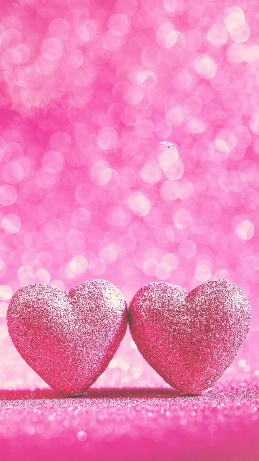 Download romantic and cute background of two pink hearts