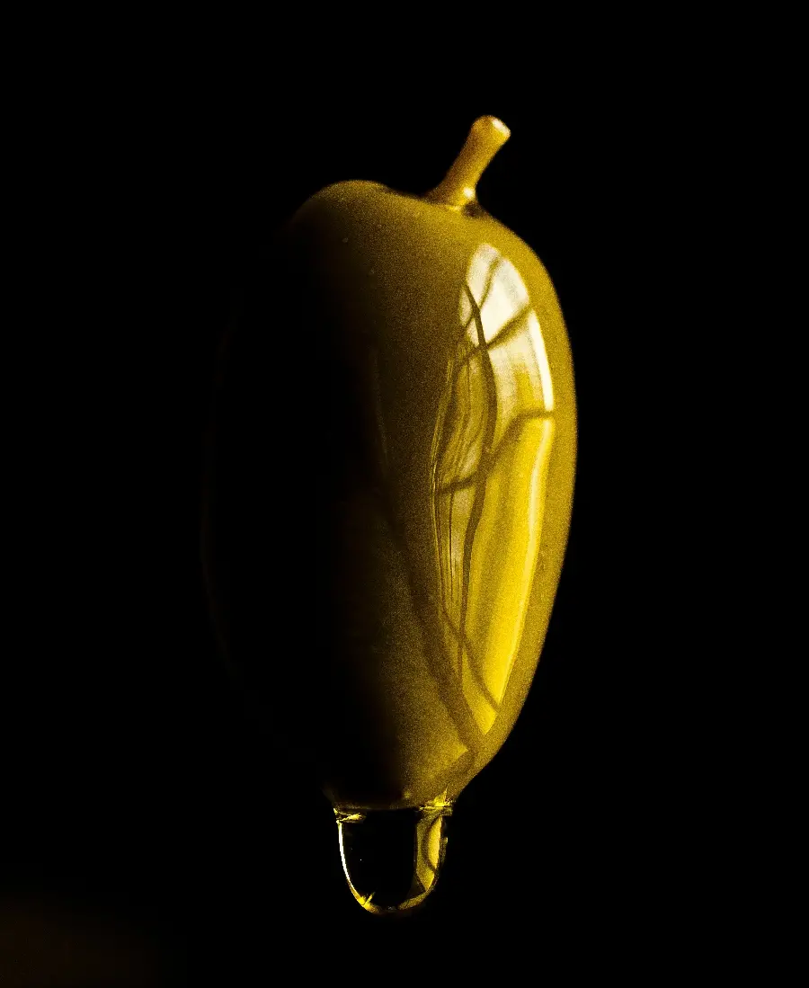 Interesting photo of an abstract oil drop from an olive in extraordinary quality