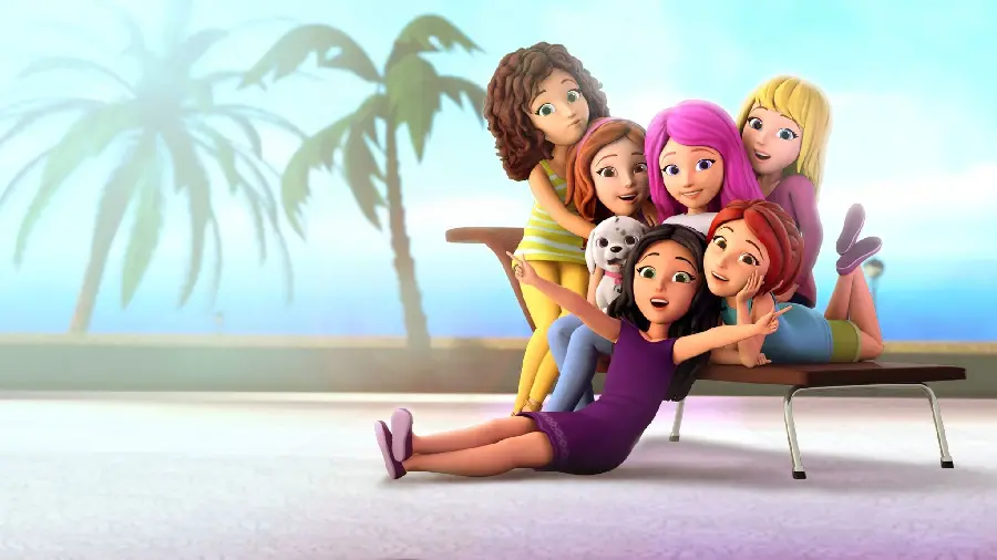 A bright and colorful wallpaper from a girl's children's app with the theme of friendship