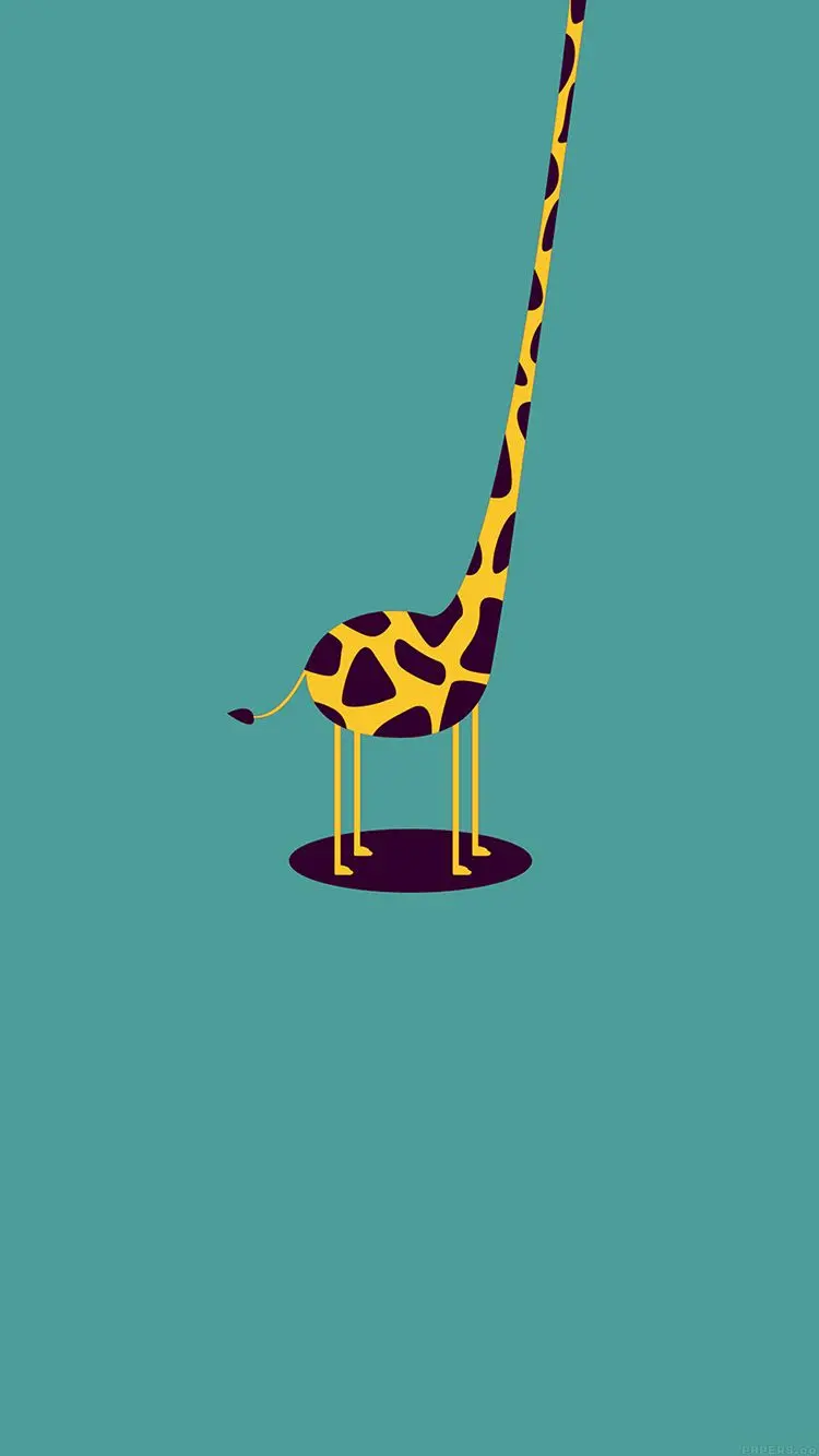 The most beautiful mobile wallpaper with a giraffe design and a blue-green background in Full HD quality
