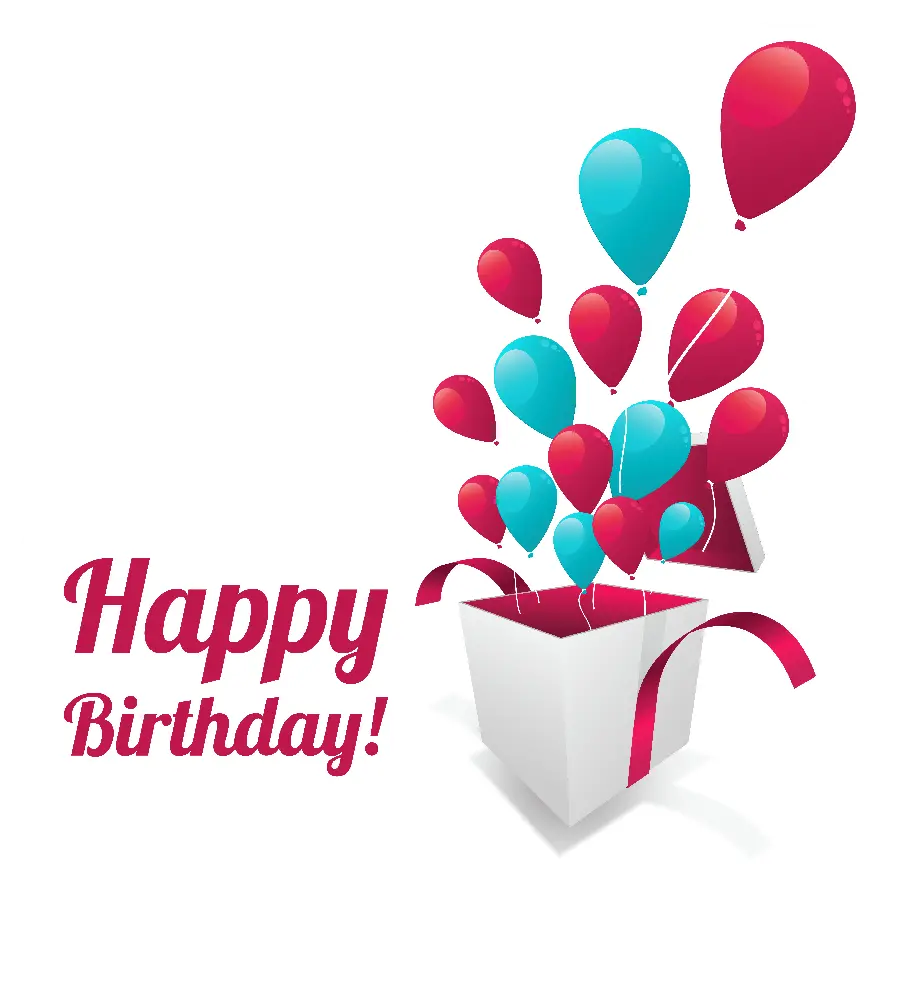 A very attractive graphic photo with a blue and pink birthday gift design