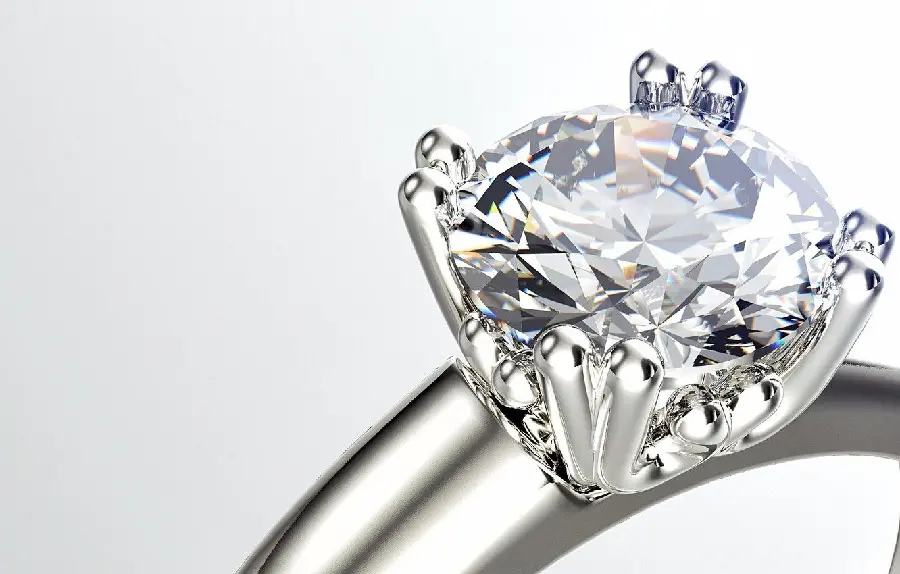 Background from a close-up view of a large diamond ring with a brilliant ring