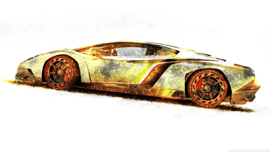 Exciting Full HD background of a well-shaped Lamborghini car with a white background