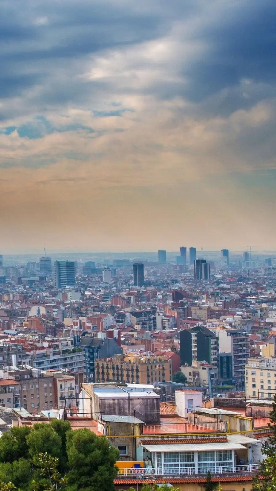 The most special poster of the diverse texture of the facades of the new and old style houses of Barcelona