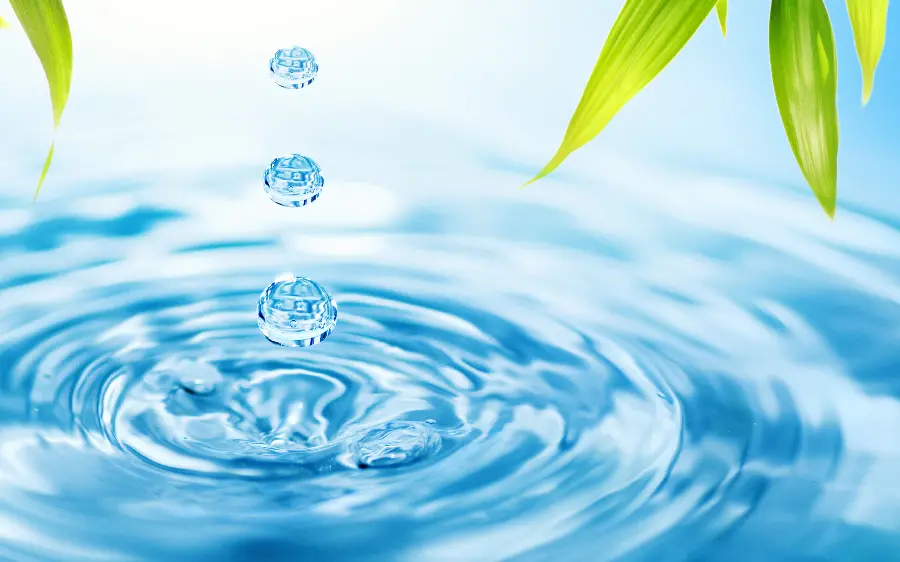 The most beautiful background of drinking water in a circle with three beautiful drops on it