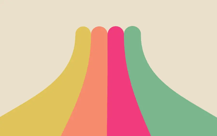 Photo of 4 colors of abstract wallpaper green and pink and orange and yellow with HD quality suitable for mobile