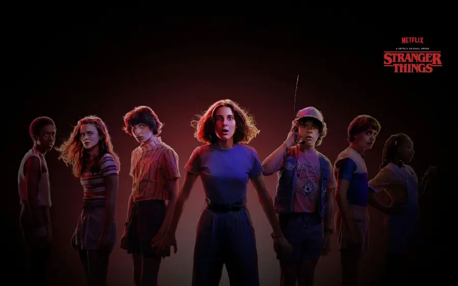 Photo of the actors of the fourth season of the series Stranger Things for computer wallpaper