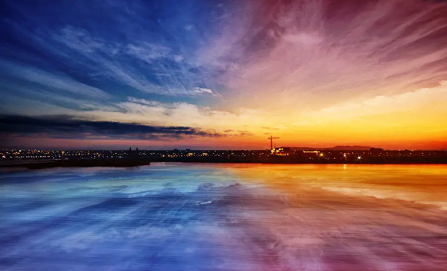 Amazing sunset with an incredibly attractive color combination in a special view