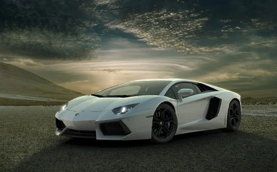 A magnificent image of a white Lamborghini Runton with excellent quality suitable for laptops