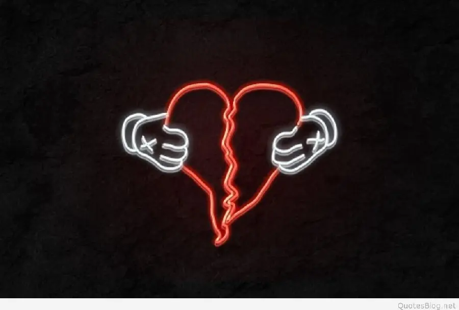 Famous and sad picture with broken red heart emoji for Telegram profile