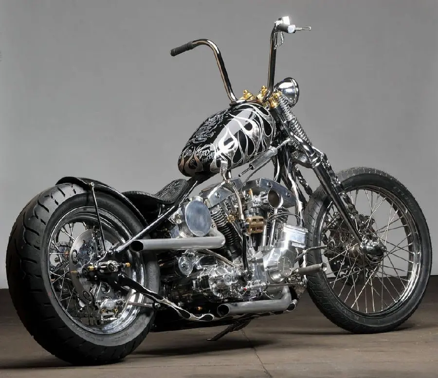 Unique background of new and heavy custom motorcycle with HD quality