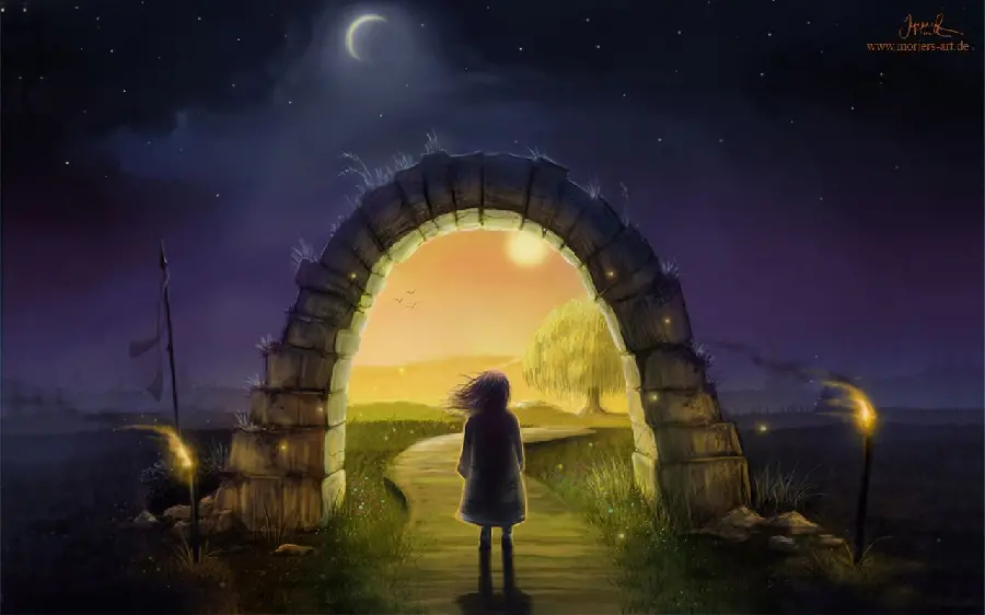 Fantasy girly background of entering the magical land 2022