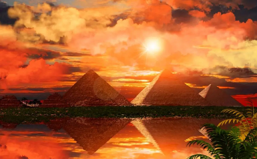 A masterpiece of artistic fusion of the Nile River and the famous Egyptian pyramids 2022