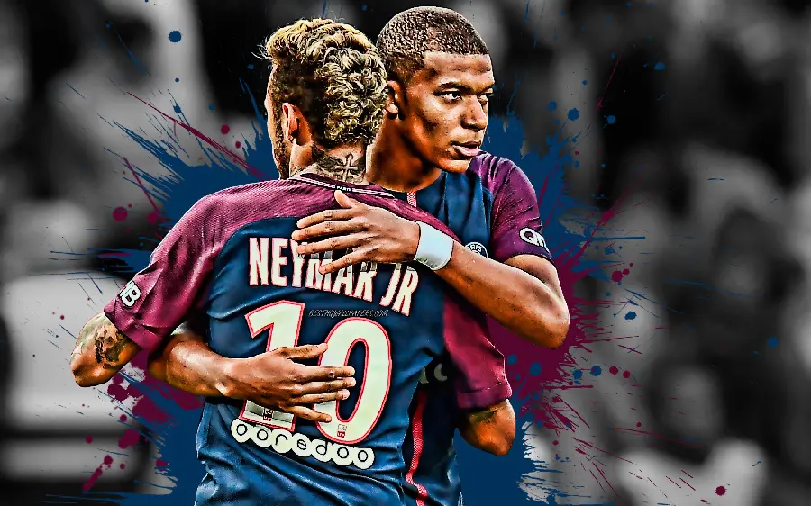 Fantasy Image of Neymar and Mbappe Embracing Each Other