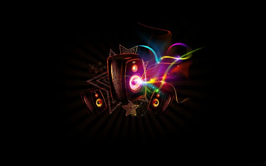Beautiful Speaker Wallpaper with Multicolor Theme for Windows 11 
