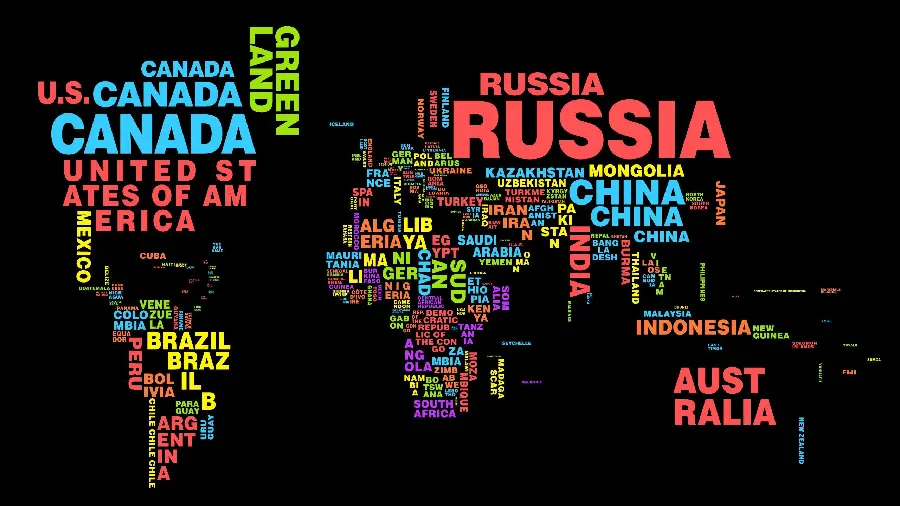 A special image of the world map with the name of each country suitable for use For post and wallpaper 