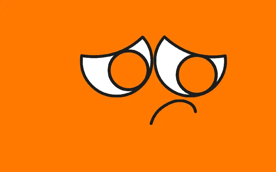 Unhappy orange emoji wallpaper HD image