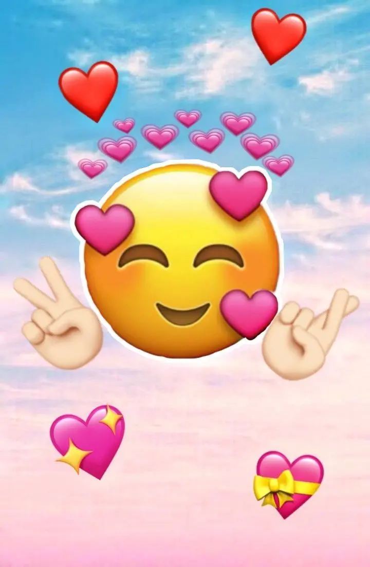 Lovely Logo of Love Emoji with Pink and Red Heart