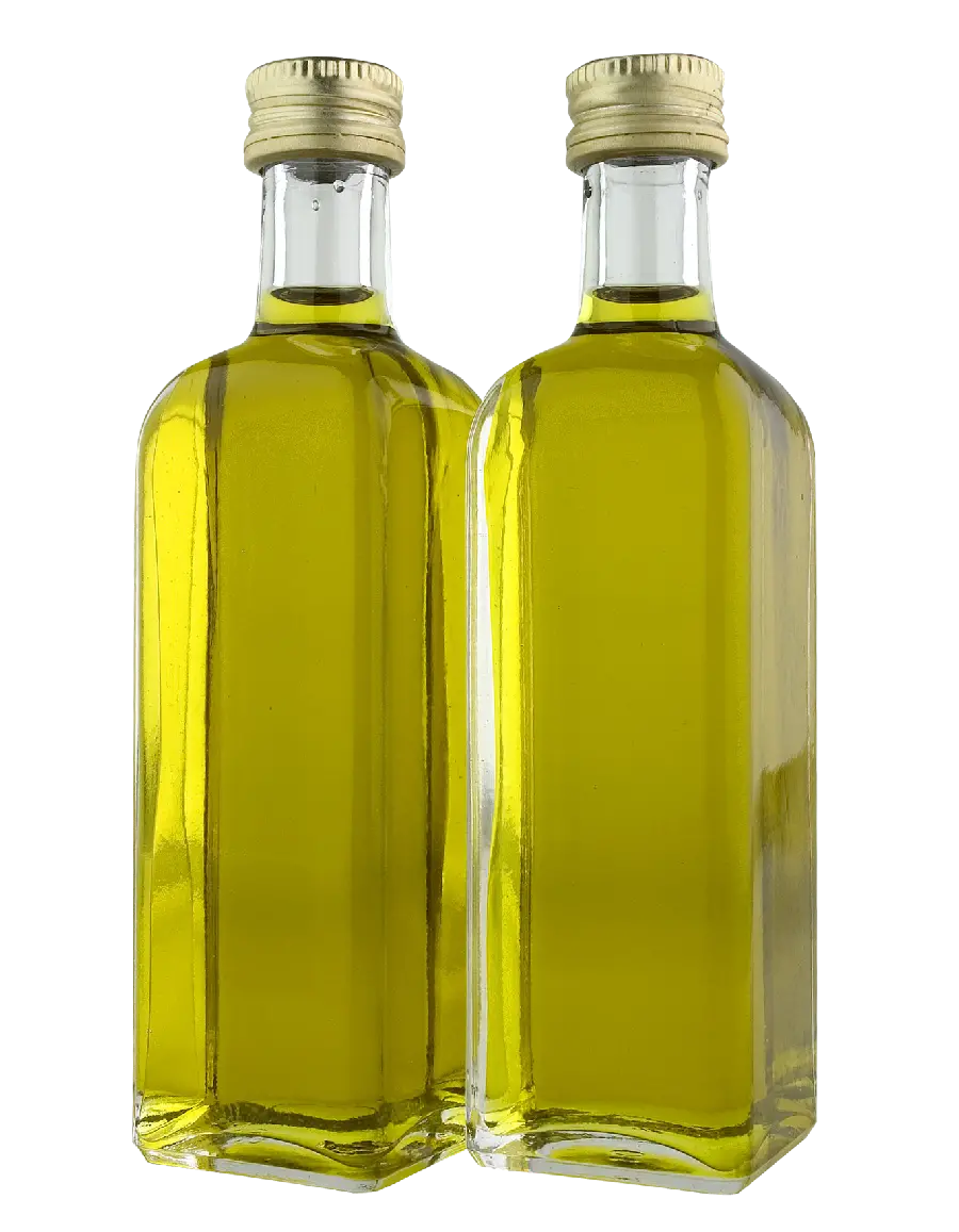 Stylish view of two olive oil bottles in Full HD quality 