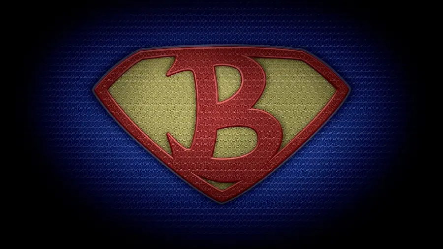 New image of the English B with a Superman theme for Telegram and Instagram profiles