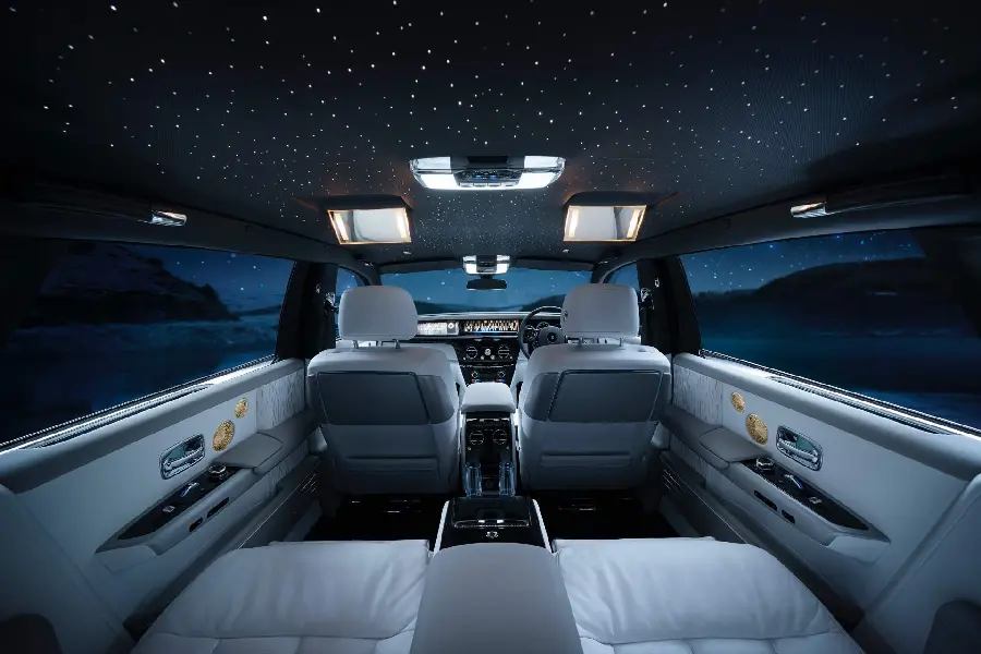 Photo of Rolls Royce Interior Sunroof in Illuminated Night