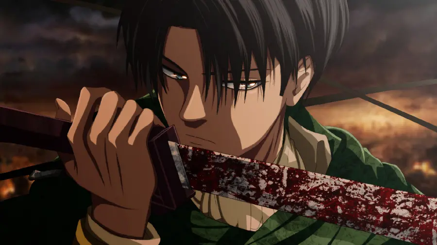 Wallpaper Captain Levi and the Blood Sword for iPhone 