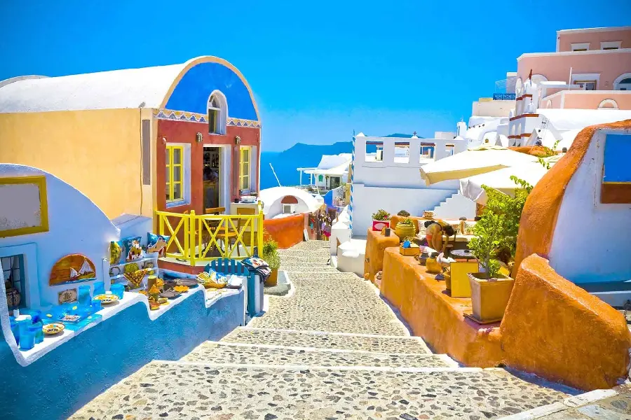 Download Stock Photo of Traditional Santorini Vases and Crafts