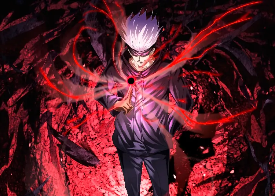 Digital photo of Goju Satoru with a terrible red theme 