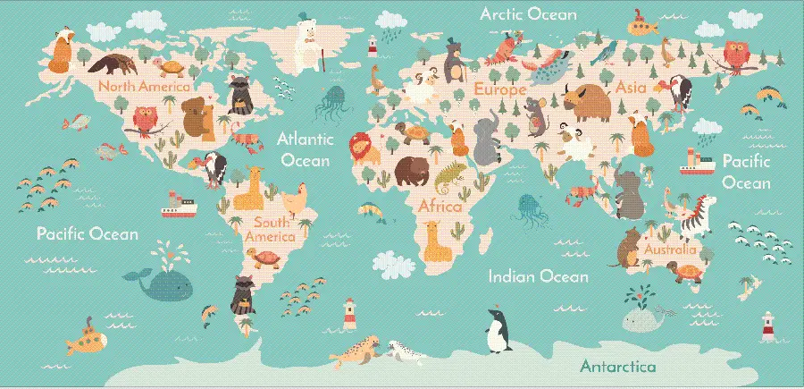 Download the fantasy atlas of the world with various colors and high quality 2022