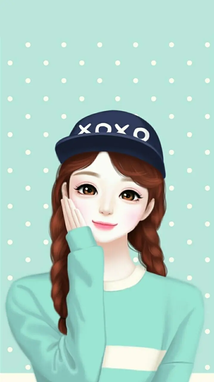 Background of a beautiful girl in a two-tone white and green dress and a hat on her head