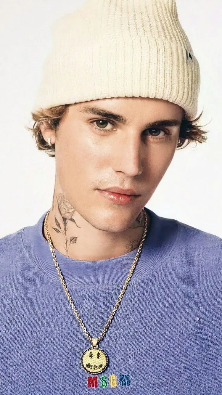 Luxury Justin Bieber Wallpaper with White and Purple Theme