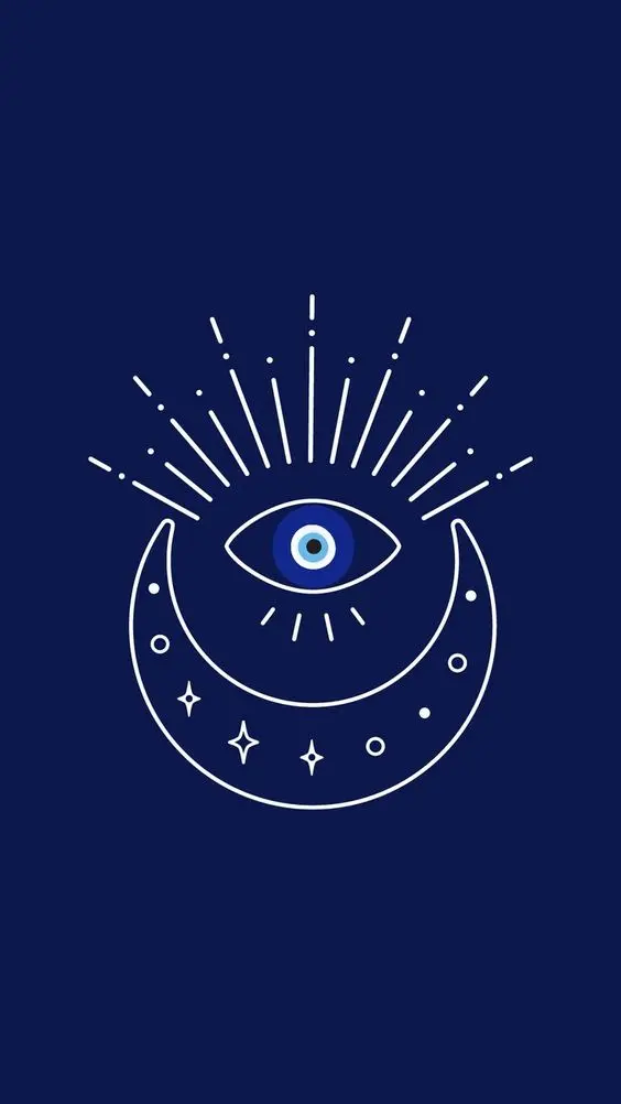 Beautiful eye and moon background with high quality