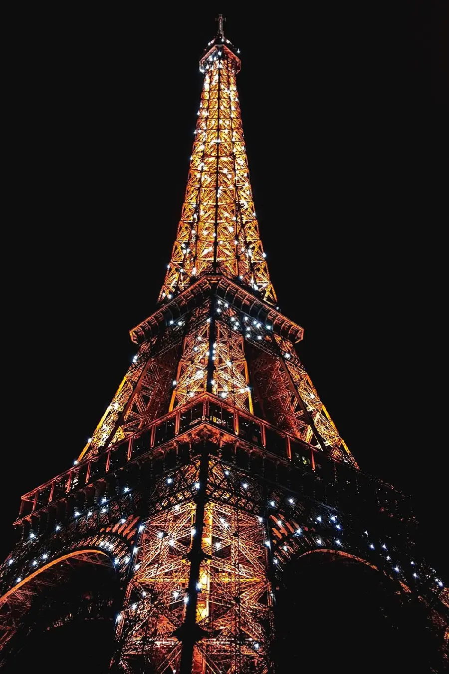 The most beautiful and brightest poster of a close-up view of the Eiffel Tower in Paris, the cradle of culture, HD quality