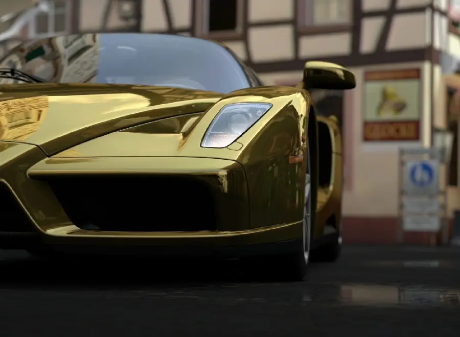 The most beautiful golden Ferrari car wallpaper for iPhone
