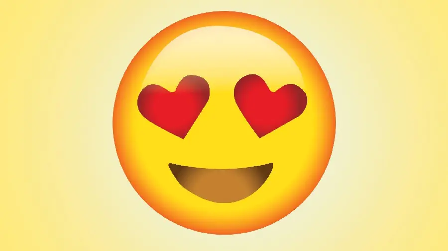 Lovely romantic emoji vector with smiling heart eyes