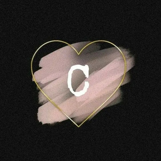 Spectacular and creative highlight cover of the English letter c with a heart theme 